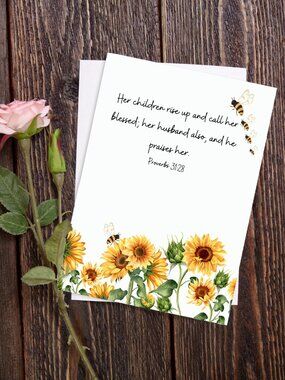 Sunflower and Bee Mothers day card